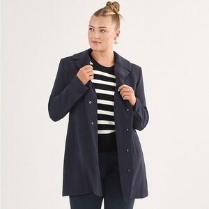 Cabi At Ease Topper Hip Length Coat in Navy Blue - Size large